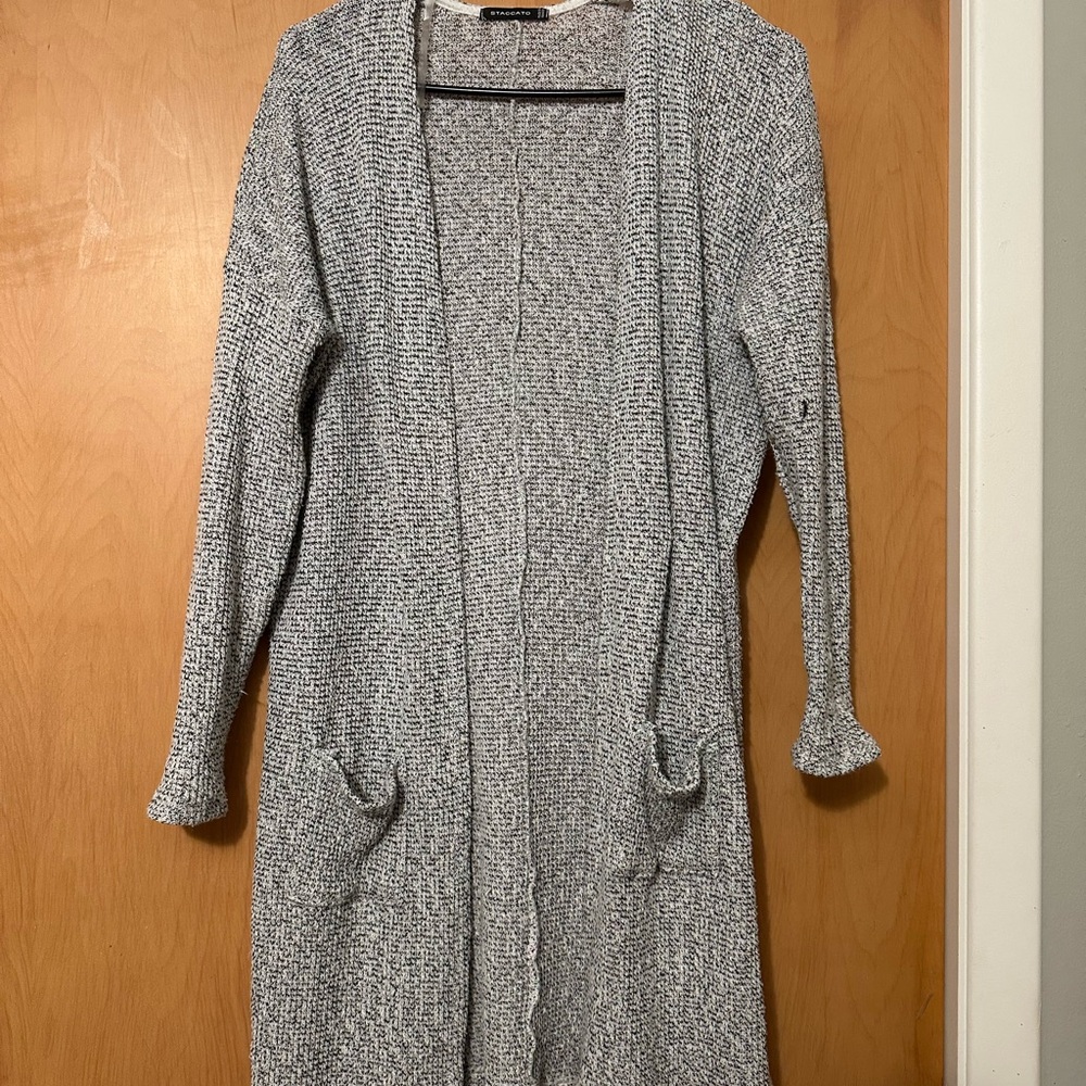 Staccato Heather Gray Open-Front Cardigan